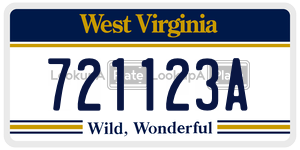 721123A  license plate in WV