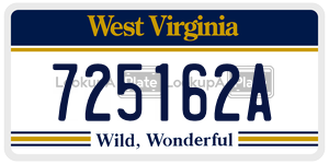725162A  license plate in WV