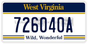 726040A  license plate in WV
