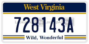 728143A  license plate in WV