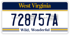 728757A  license plate in WV