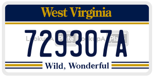 729307A  license plate in WV