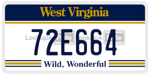 72E664  license plate in WV