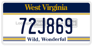 72J869  license plate in WV