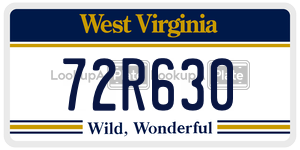 72R630  license plate in WV
