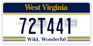 72T441  license plate in WV