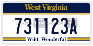 731123A  license plate in WV