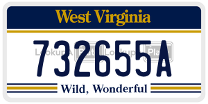 732655A  license plate in WV