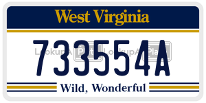 733554A  license plate in WV