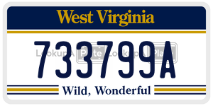 733799A  license plate in WV