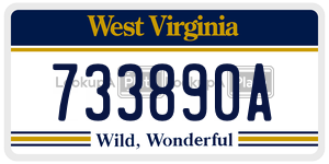 733890A  license plate in WV