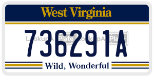 736291A  license plate in WV