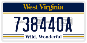 738440A  license plate in WV