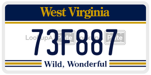 73F887  license plate in WV