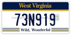 73N919  license plate in WV