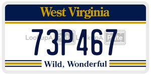 73P467  license plate in WV