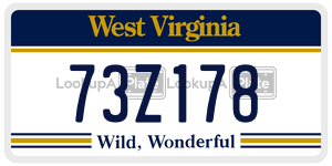 73Z178  license plate in WV