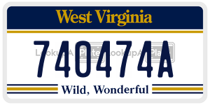 740474A  license plate in WV