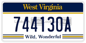 744130A  license plate in WV