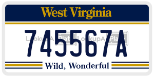 745567A  license plate in WV