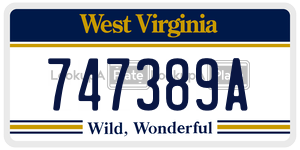 747389A  license plate in WV