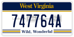 747764A  license plate in WV