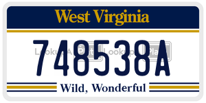 748538A  license plate in WV