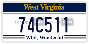 74C511  license plate in WV