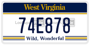 74E878 license plate in West Virginia