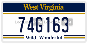 74G163  license plate in WV