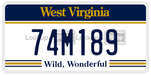 74M189  license plate in WV