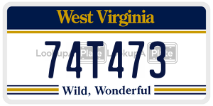 74T473 license plate in West Virginia