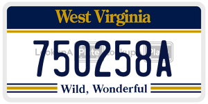 750258A  license plate in WV