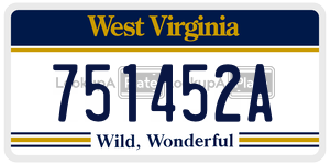 751452A  license plate in WV