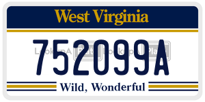 752099A  license plate in WV