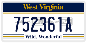 752361A  license plate in WV