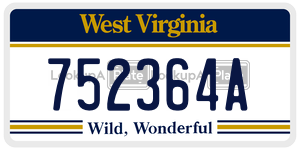 752364A  license plate in WV