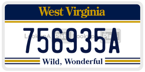 756935A  license plate in WV
