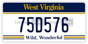 75D576  license plate in WV