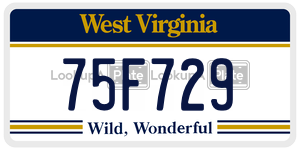 75F729  license plate in WV