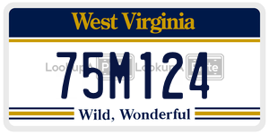 75M124  license plate in WV