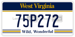 75P272  license plate in WV