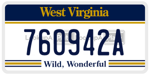 760942A  license plate in WV