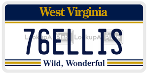 76ELLIS  license plate in WV