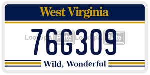 76G309  license plate in WV