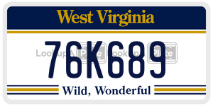 76K689  license plate in WV