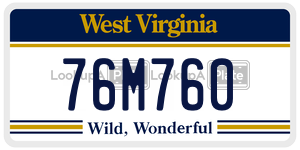 76M760  license plate in WV