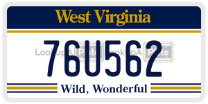 76U562  license plate in WV
