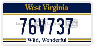 76V737  license plate in WV
