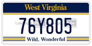 76Y805  license plate in WV